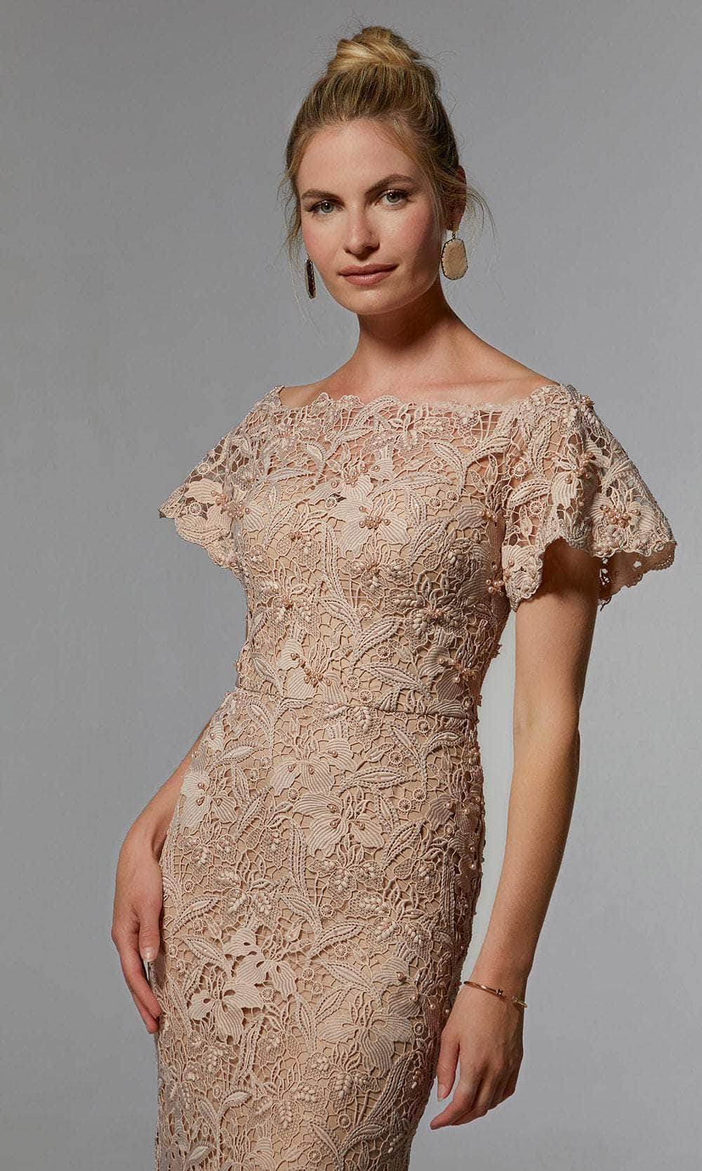 MGNY by Mori Lee 72931SC - Flutter Sleeve Lace Evening Dress Evening Dresses