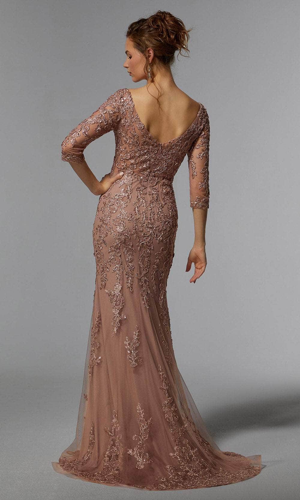 MGNY by Mori Lee 72940SC - Embroidered V-Neck Evening Dress Evening Dresses