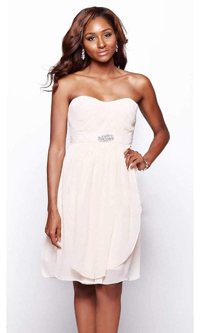 Milano Formals E1573 Strapless Sweetheart Neckline Pleated Chiffon Cocktail Dress - 1 Pc. Black in size 4 Available CCSALE 4 / Black