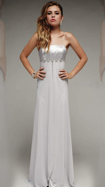 Milano Formals F1116 Long Empire Waist Spaghetti Strap Gown - 1 pc Silver in Size 6 Available CCSALE 6 / Silver