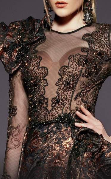 MNM COUTURE - 2455 Applique Illusion Jewel A-line Dress Special Occasion Dress
