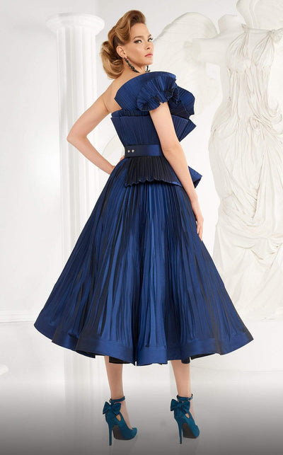 MNM Couture - 2565 Peplum Style Tea-Length Dress Prom Dresses