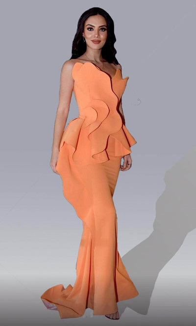 MNM Couture 2647 - Ruffle Peplum Evening Gown Evening Dresses