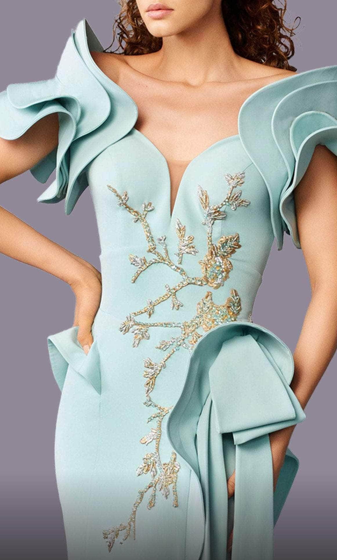 MNM Couture 2670 - Peplum Mermaid Evening Gown Evening Dresses