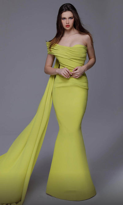 MNM Couture 2718 - Crepe Asymmetrical Evening Gown Evening Dresses