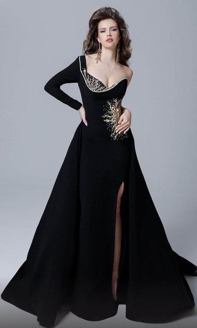 MNM Couture 2719 - One Sleeved Sweetheart Evening Gown Evening Dresses