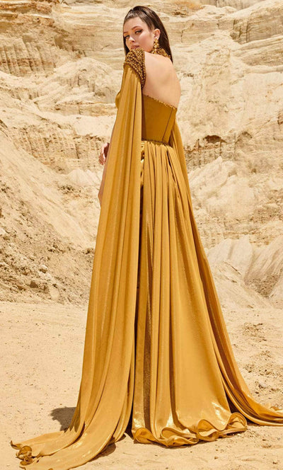 MNM COUTURE 2759 - High Neck Evening Gown With Cape Evening Dresses