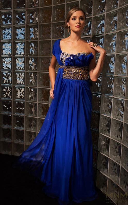 MNM Couture - 5699 One Shoulder Draped Long Gown Formal Gowns