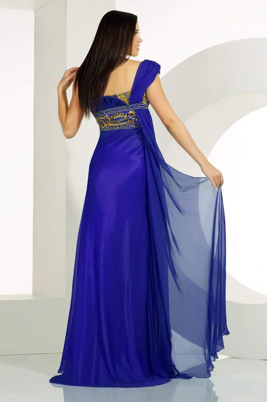 MNM Couture - 5699 One Shoulder Draped Long Gown Formal Gowns
