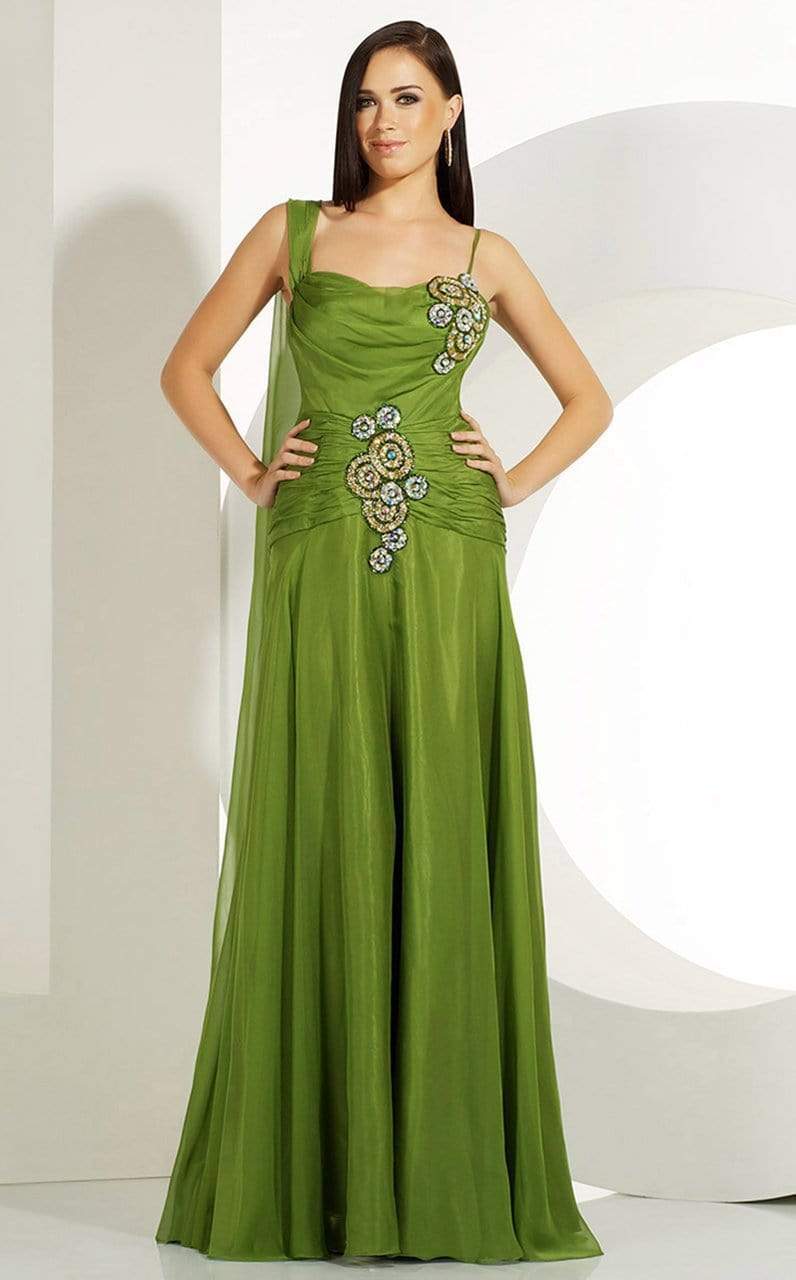 MNM Couture - 5824 Jewel Appliqued Ruched Chiffon Gown Special Occasion Dress