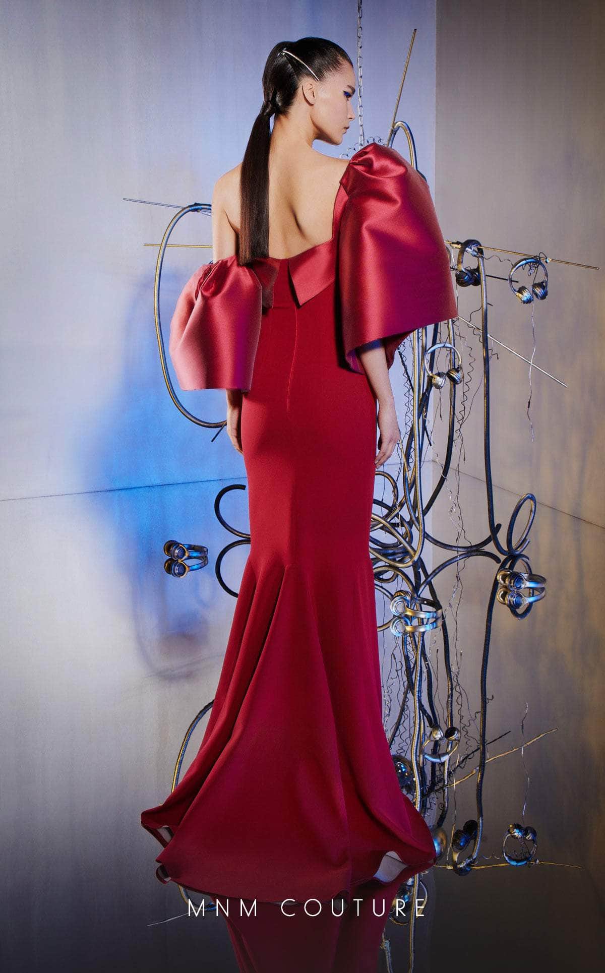 MNM COUTURE E0030 - Puff Sleeve Gown