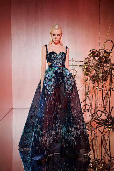 MNM COUTURE E0058 - Sheer Beaded Gown