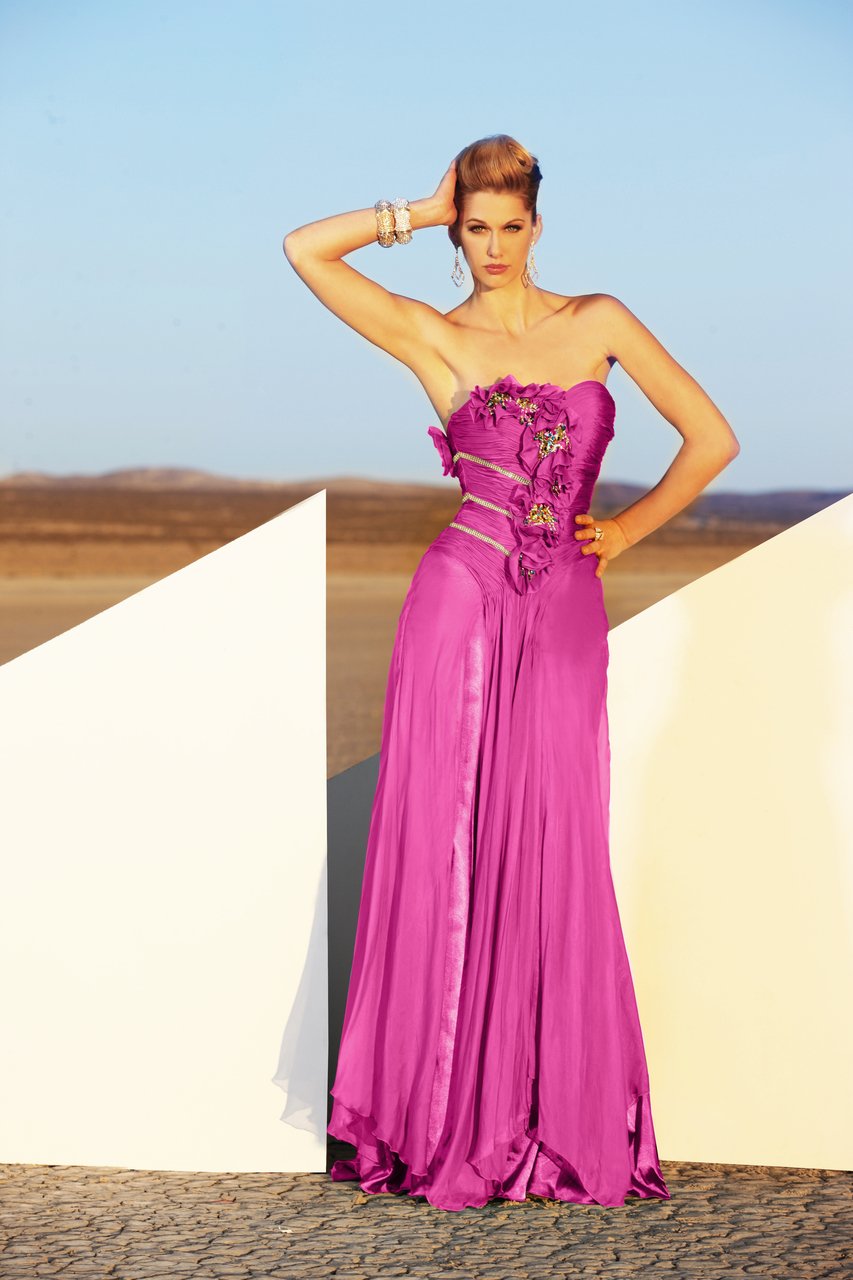 MNM COUTURE Fabulous Sweetheart Floral Accent Gown 6902 - 1 pc Fuschia In Size 18 Available CCSALE 18 / Fuschia