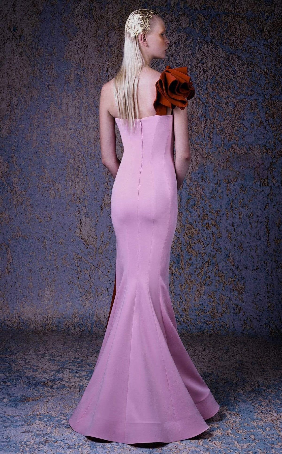 MNM COUTURE - G1041 Two Tone One Shoulder Mermaid Dress Special Occasion Dress