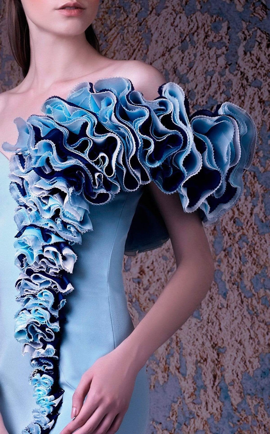MNM COUTURE - G1046 Ruffled Off-Shoulder Sheath Dress Special Occasion Dress