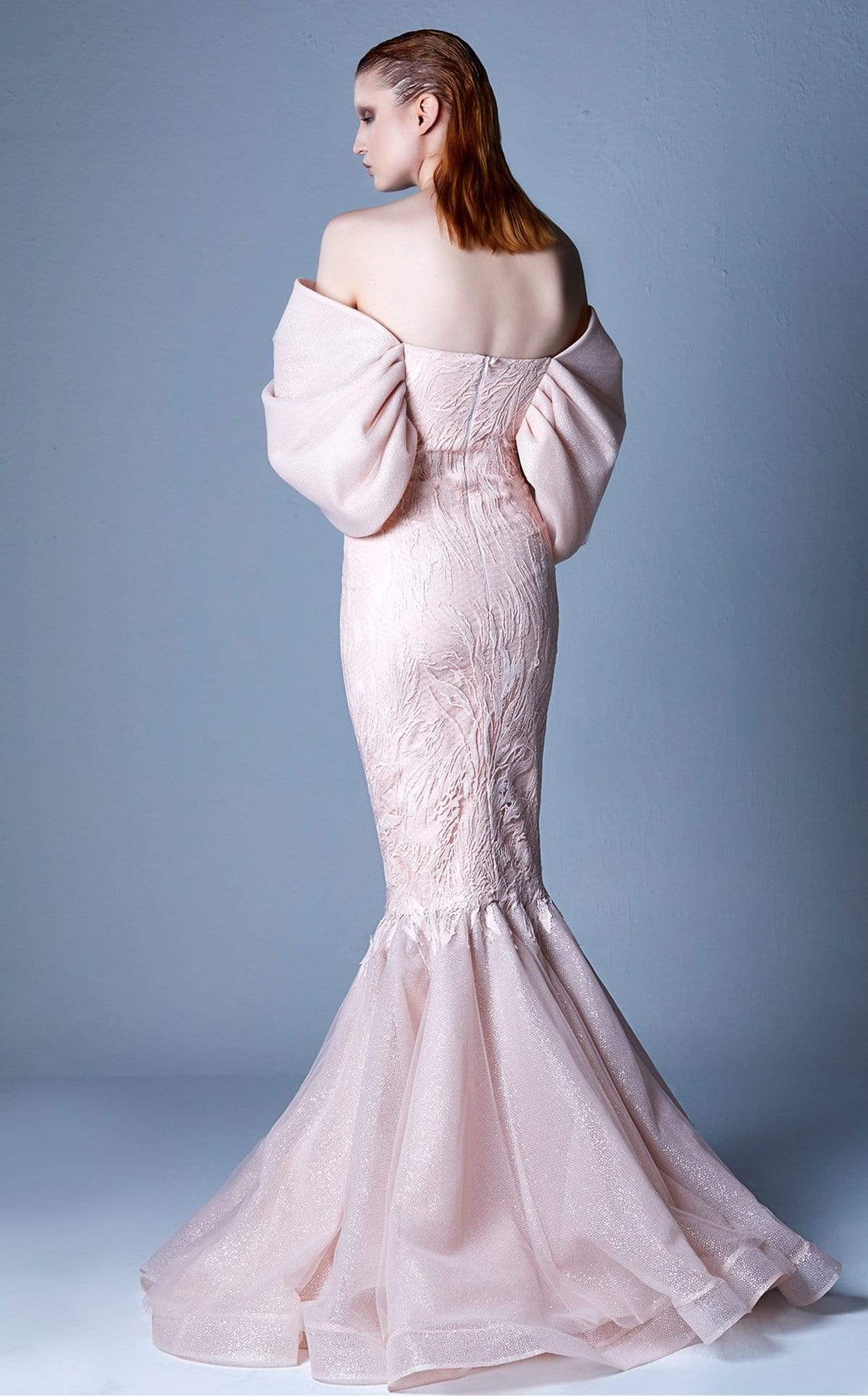 MNM COUTURE - G1103 Caped Off-Shoulder Mermaid Gown Evening Dresses