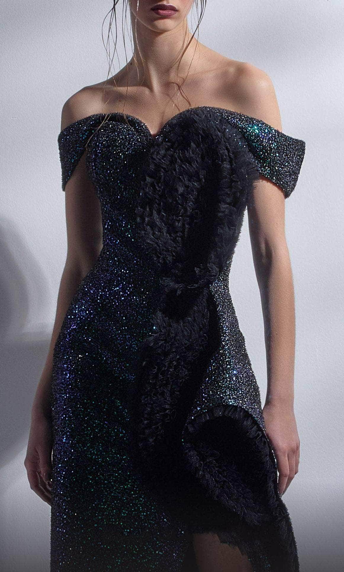MNM COUTURE G1253 - Sequin Off Shoulder Evening Gown Evening Dresses