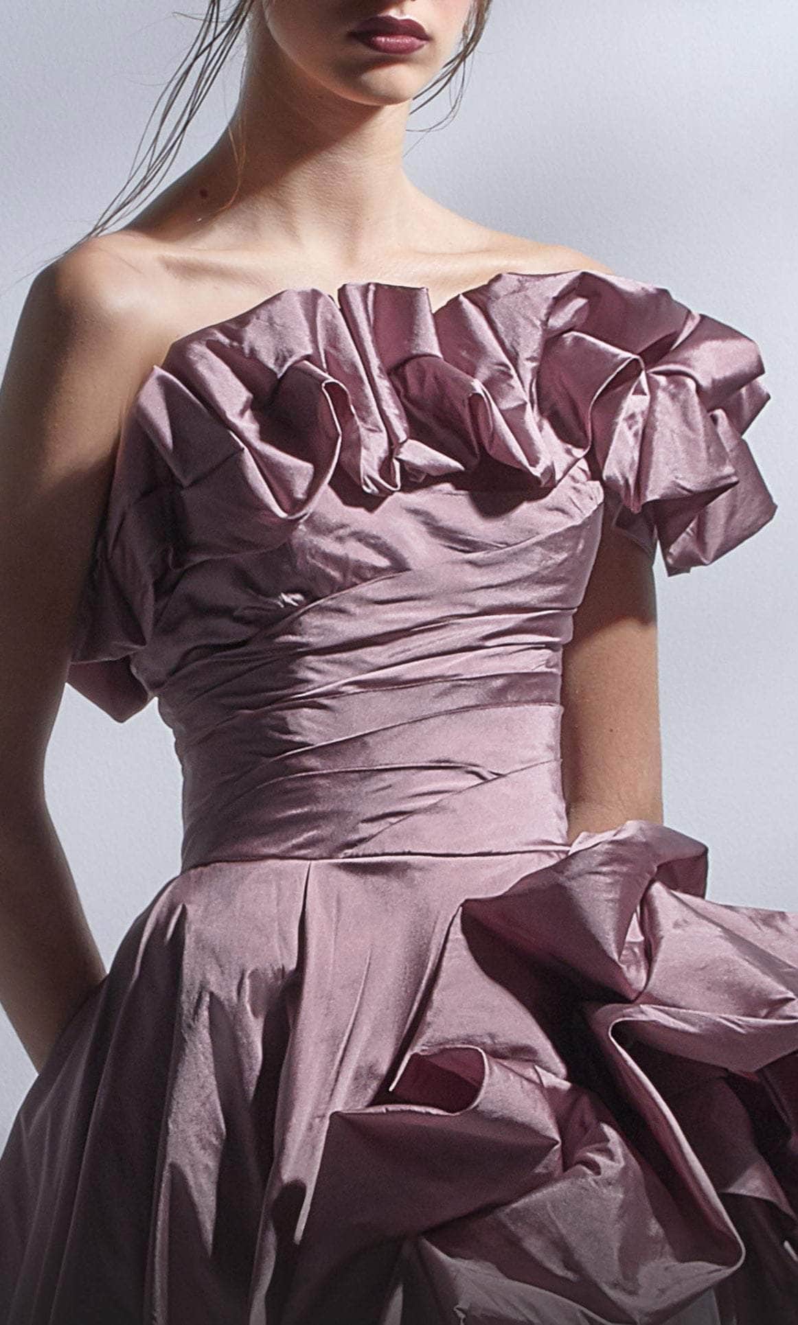 MNM COUTURE G1257 - Ruffled Taffeta A-line Gown Prom Dresses