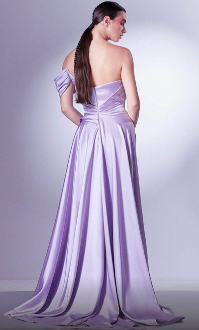 MNM COUTURE G1329 - Pleated Detail One-Sleeve Prom Dress Prom Dresses