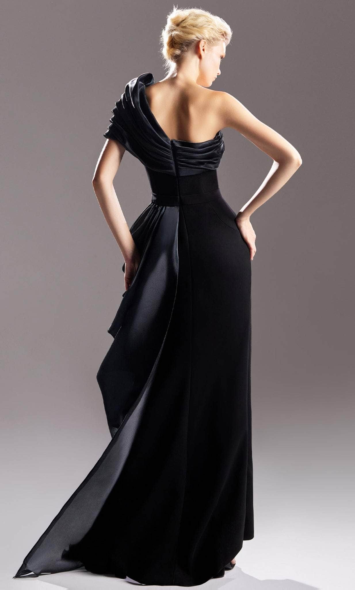 MNM COUTURE G1507 - Asymmetrical Drape Evening Gown Evening Dresses
