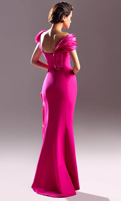 MNM Couture G1512 - Plunging V-Neckline Cap Sleeve Evening Dress Evening Dresses