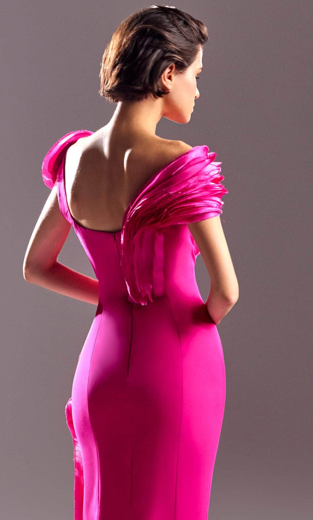 MNM Couture G1512 - Plunging V-Neckline Cap Sleeve Evening Dress Evening Dresses