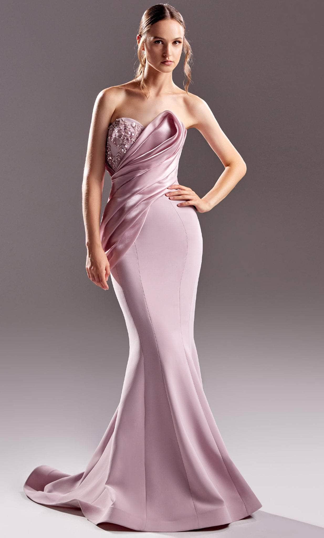 MNM COUTURE G1513 - Fitted Trumpet Evening Dress Evening Dress 0 / Pink