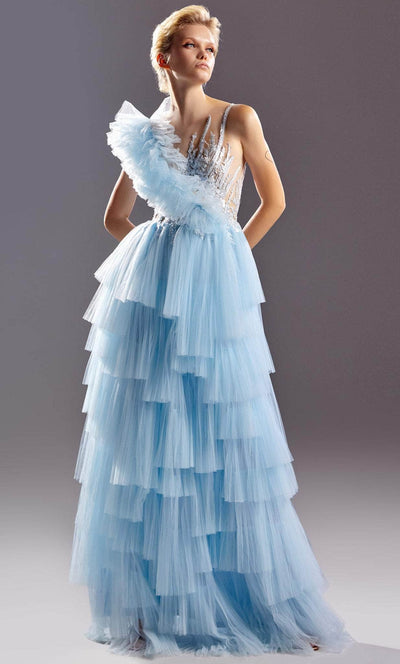 MNM COUTURE G1528 - Illusion Fitted Bodice Embroidered Prom Dress Prom Dresses