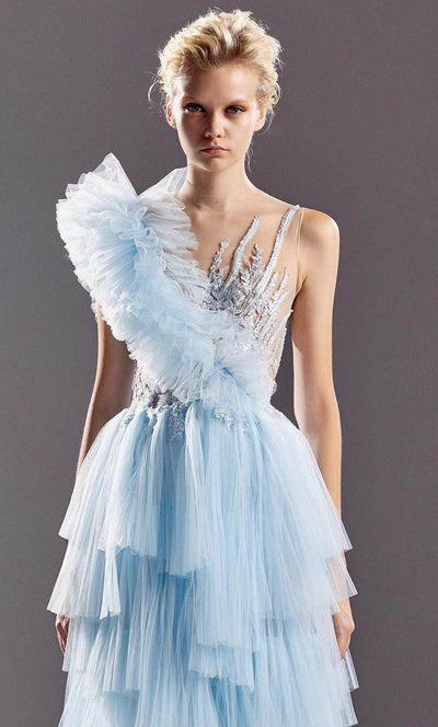 MNM COUTURE G1528 - Illusion Fitted Bodice Embroidered Prom Dress Prom Dresses