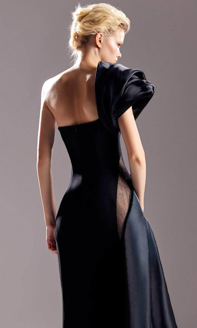 MNM COUTURE G1531 - One-Shoulder Sleeve Side Cut-Out Embellished Prom Dress Special Occasion Dress