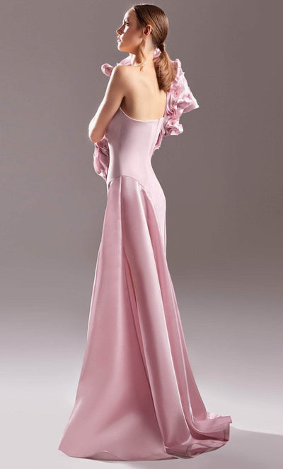 MNM COUTURE G1532 - Ruffled Detail One-Sleeve Dress Bridesmaid Dresses