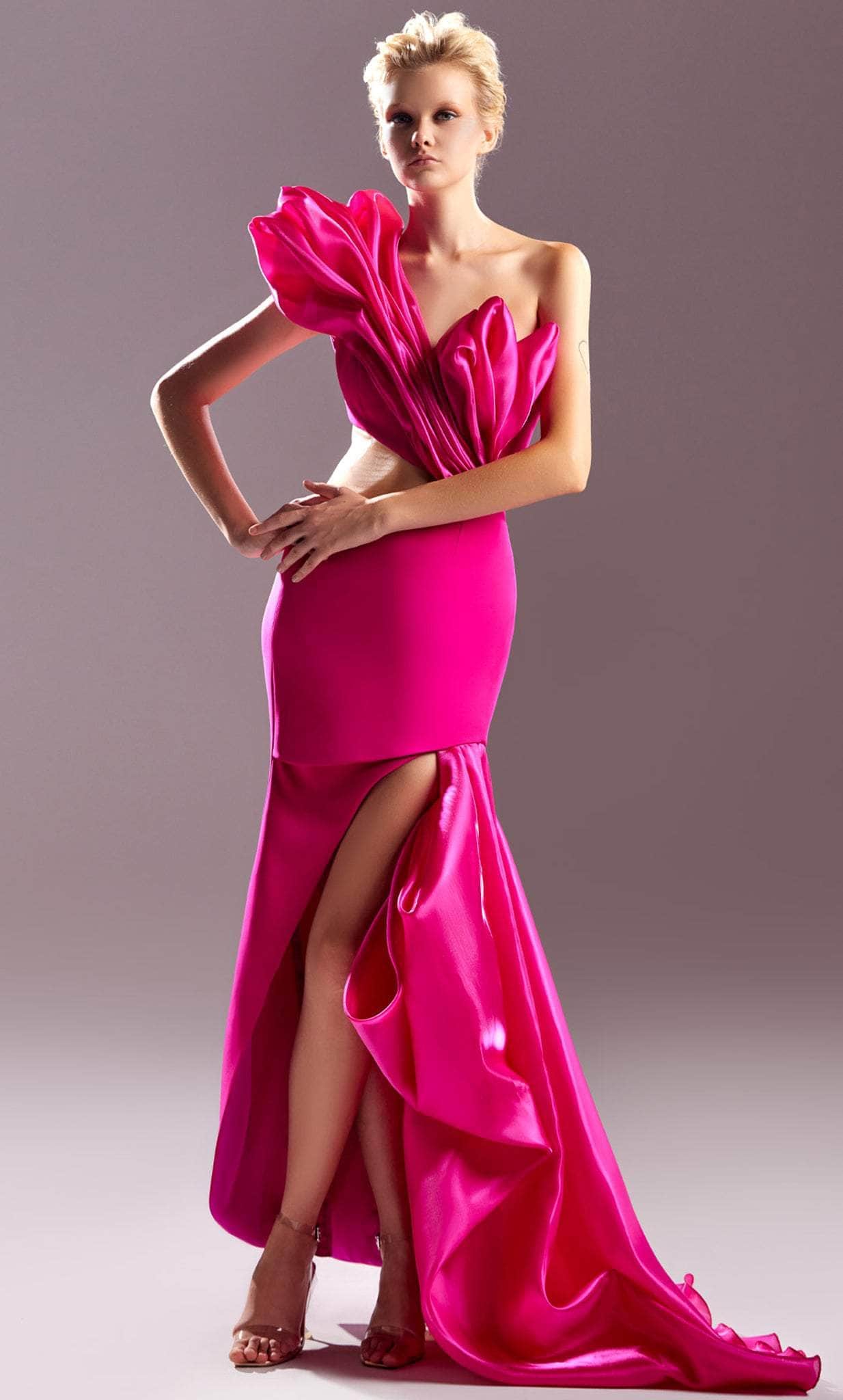 MNM COUTURE G1538 - One-Sleeve Side Cut-Out Prom Dress Prom Dresses
