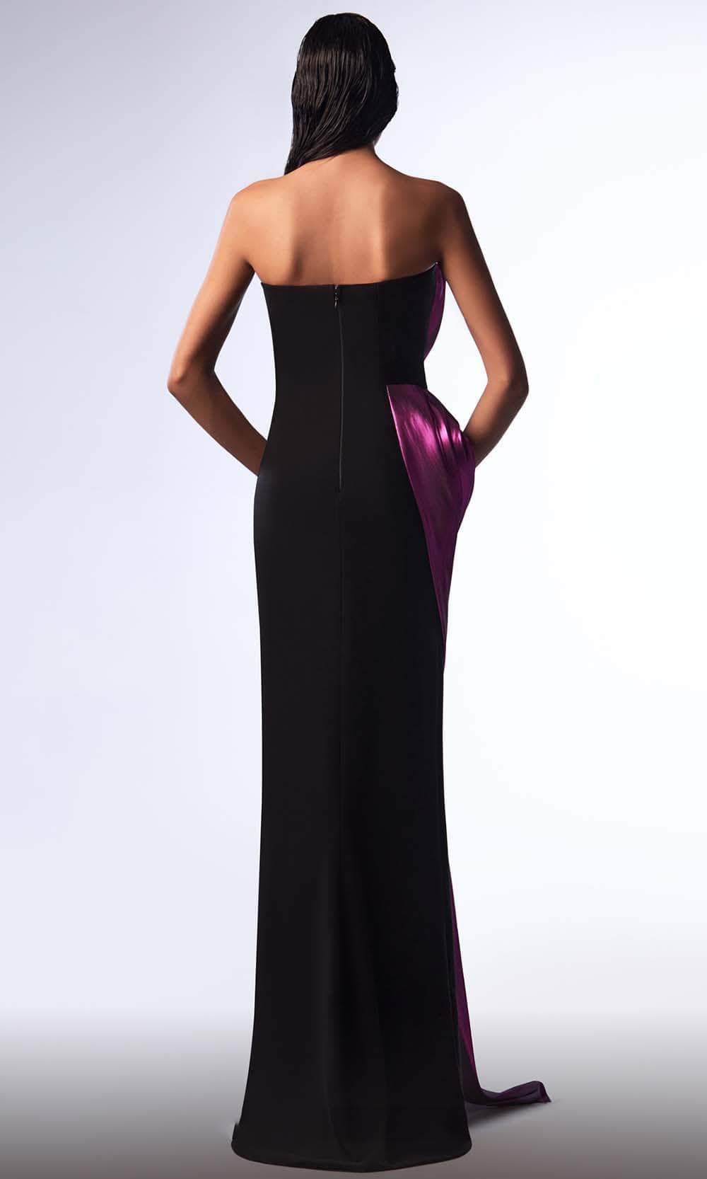 MNM Couture G1730 - Strapless Metallic Drape Evening Dress Evening Dresses