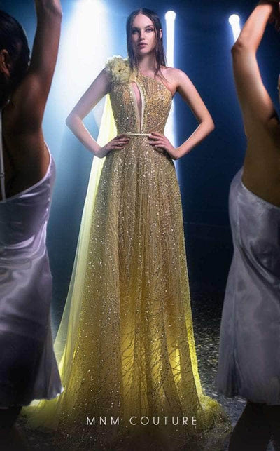 MNM COUTURE K3958 - Asymmetric Cutout Evening Gown Special Occasion Dress