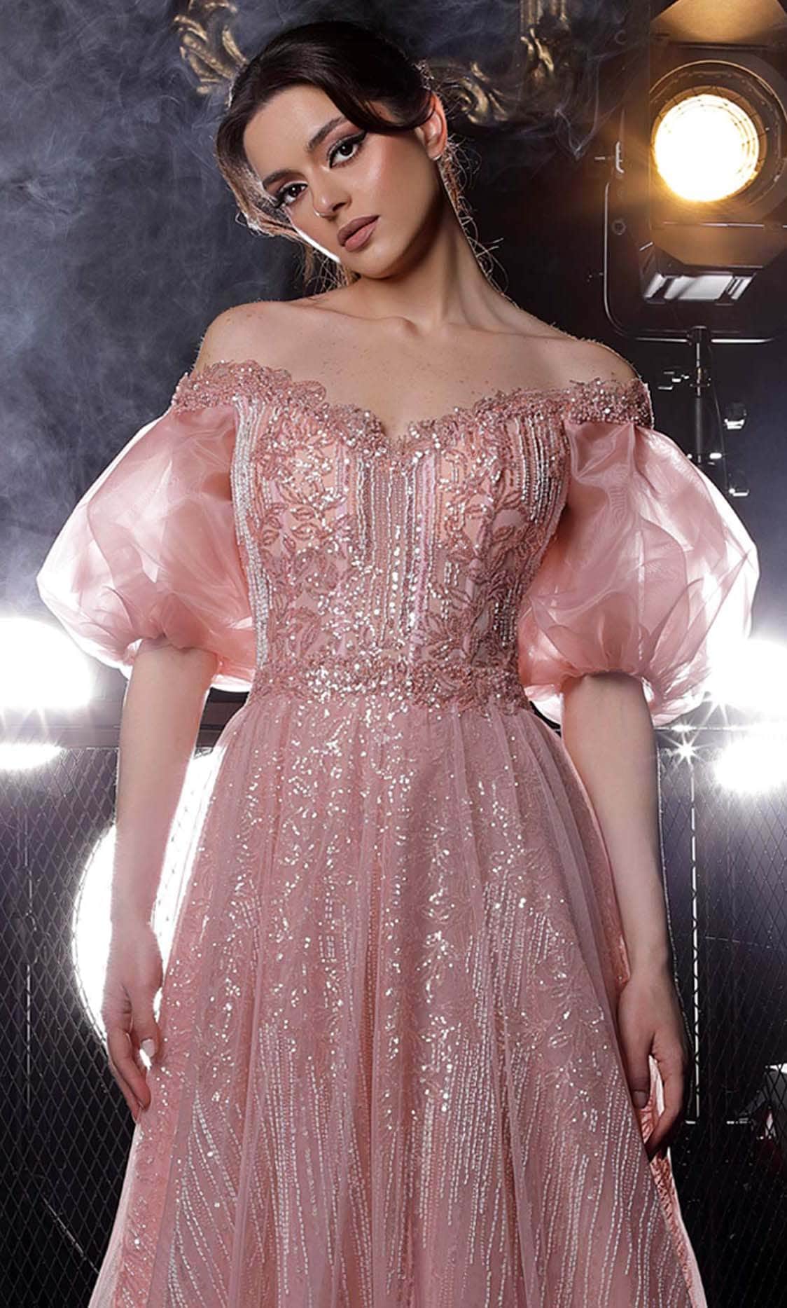 MNM COUTURE K3971 - Sheer Bell Sleeved Prom Gown Prom Dresses
