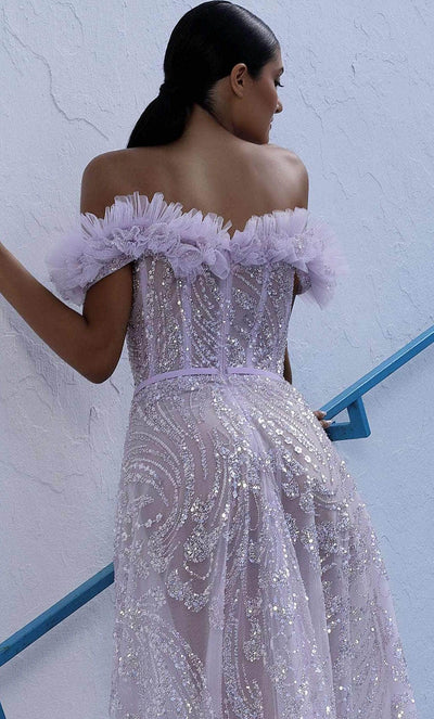 MNM COUTURE K4005 - Ruffled Corset Prom Gown Prom Dresses