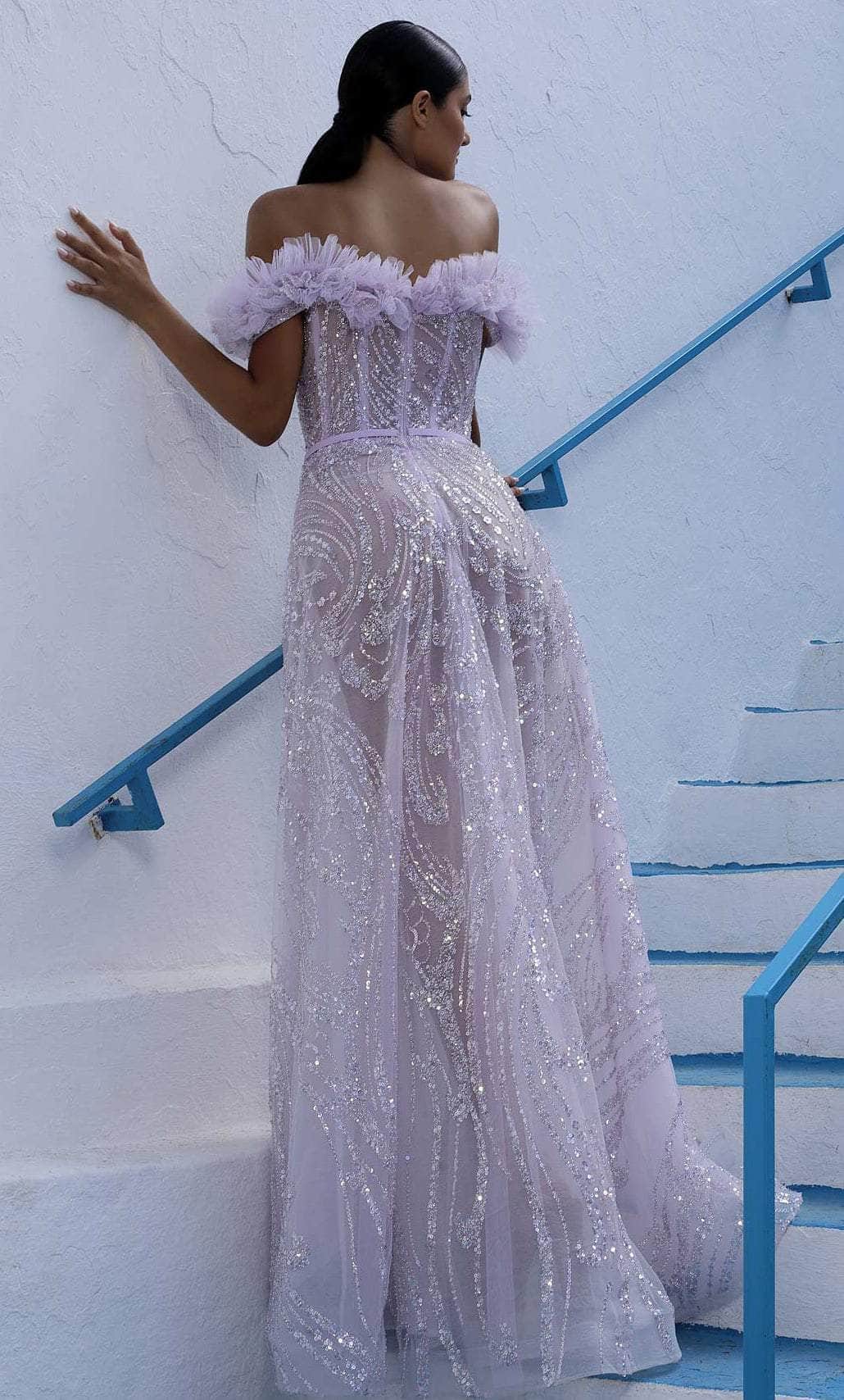 MNM COUTURE K4005 - Ruffled Corset Prom Gown Prom Dresses