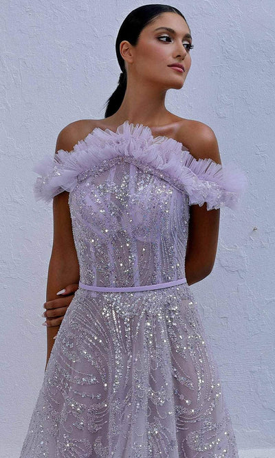 MNM COUTURE K4005 - Ruffled Corset Prom Gown Prom Dresses