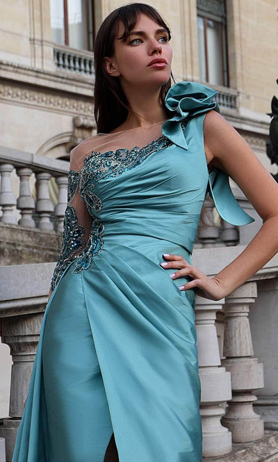 MNM Couture K4019 - Illusion Bodice Beaded Evening Gown Evening Dresses