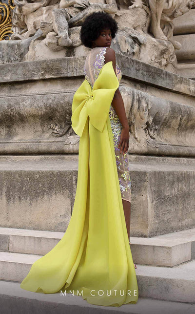 MNM COUTURE K4062 - Tea-Length Dress with Train