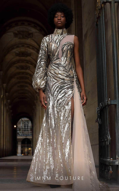 MNM COUTURE K4066 - Embellished Sheer Gown