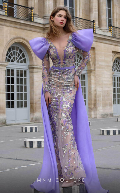 MNM COUTURE K4075 - Bow Sleeved Gown