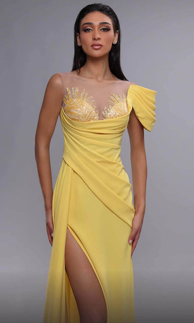 MNM Couture K4085 - Draped Illusion Jewel Evening Dress Evening Dresses
