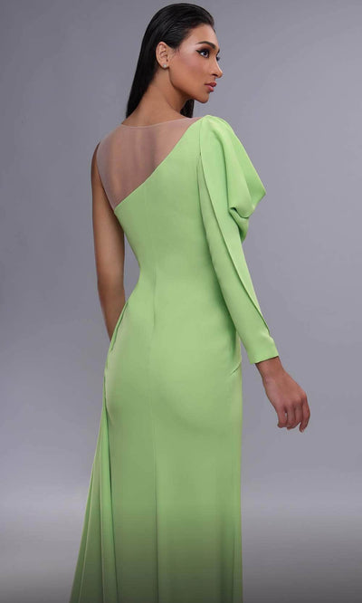 MNM Couture K4086 - Illusion Bateau Evening Dress with Slit Evening Dresses