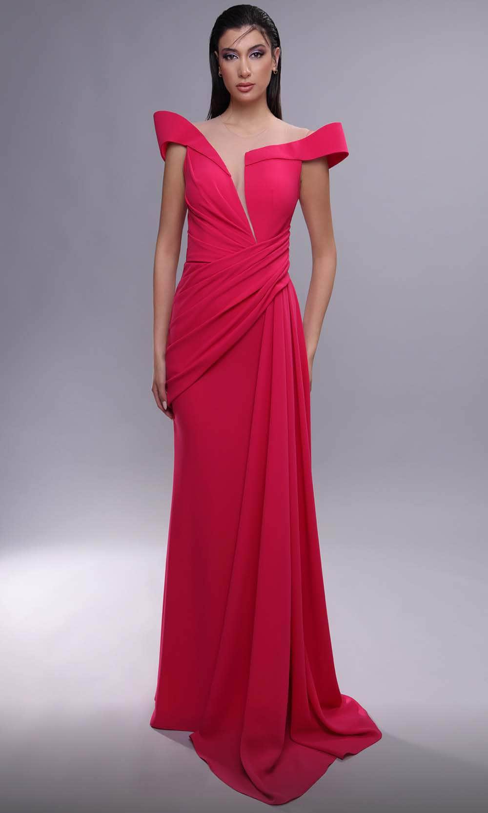 MNM Couture K4093 - Draped Plunging Evening Dress Evening Dresses