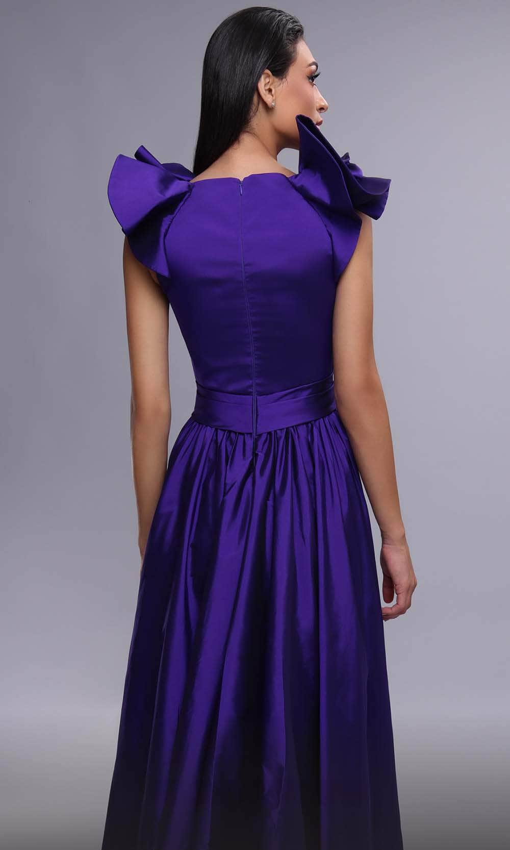MNM Couture K4096 - Floral Detail V-Neck Evening Dress Evening Dresses