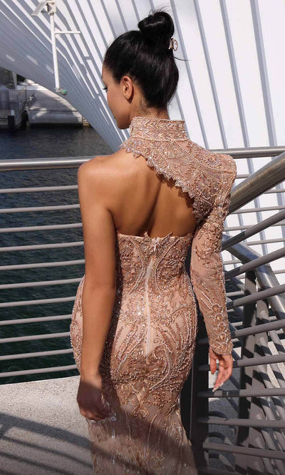 MNM Couture K4125 - Embellished High Neck Evening Dress Evening Dresses