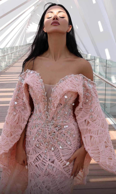 MNM Couture K4127 - Draped Lace Evening Dress Evening Dresses