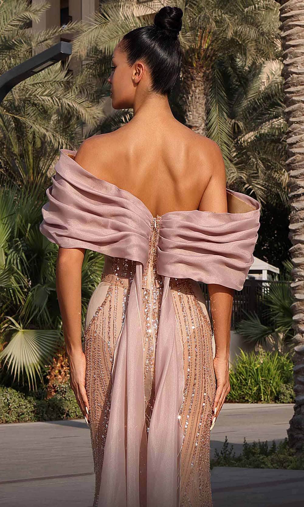 MNM Couture K4138 - Draped Off Shoulder Evening Dress Evening Dresses