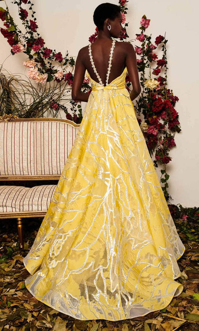 MNM COUTURE N0496 - Beaded Lace A-Line Evening Gown Special Occasion Dress
